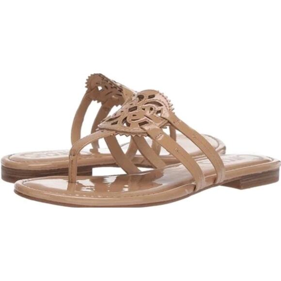 Circus by Sam Edelman Canyon Thong Sandals Women’s Patent beige 7 - Picture 1 of 9